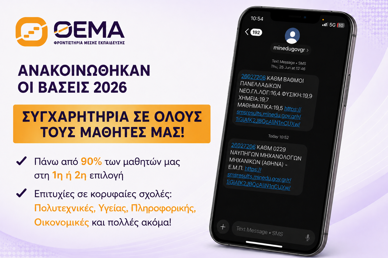 Αποτελέσματα Πανελλαδικών 2026: Μια ακόμη χρονιά μεγάλων επιτυχιών I ΘΕΜΑ Φροντιστήρια Μ.Ε.